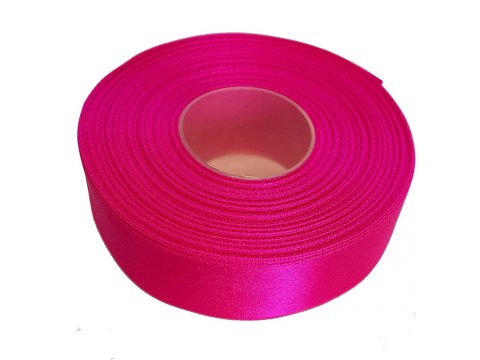 25mm wstążka atłasowa 25m 155 różowa fluo