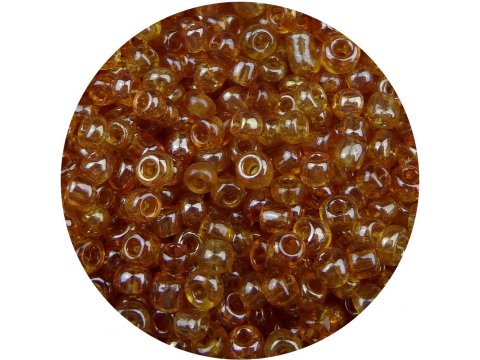 Koraliki szklane 2mm kulki drobne 18038 MIODOWE NAJCIEMNIEJSZE PRZEZROCZYSTE Z LUSTRZANYM POŁYSKIEM cena za 100g ozdobne