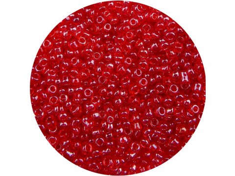 Koraliki szklane 2mm kulki drobne 18042 CZERWONE PRZEZROCZYSTE Z LUSTRZANYM POŁYSKIEM cena za 100g do wyrobu biżuteri