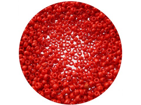 Koraliki szklane 2mm kulki drobne 18057 CZERWONE NIEPRZEZROCZYSTE cena za 100g do robienia bransoletki