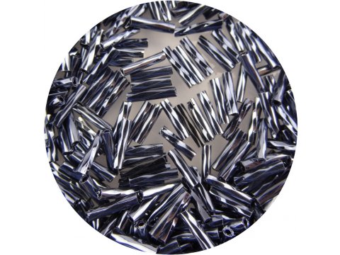 Koraliki szklane 9mm słomka TWIST 18116 HEMATYT cena za 100g bugle rurka szklana sklep warszawa