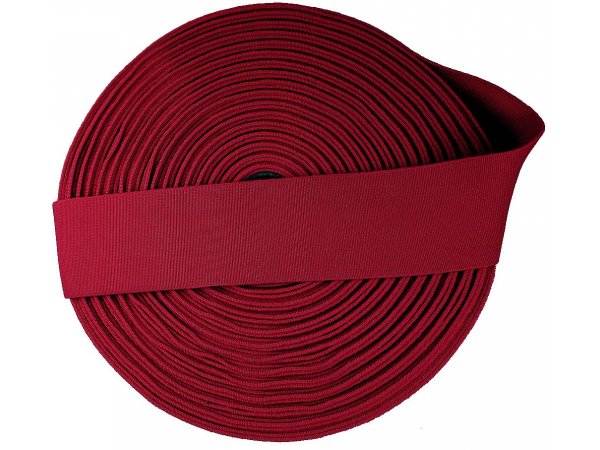 Guma 50mm 5cm tkana 8506 CZERWONY CIEMNY HURT cena za 25m czeski produkt gumka krawiecka odzieżowa PEGA
