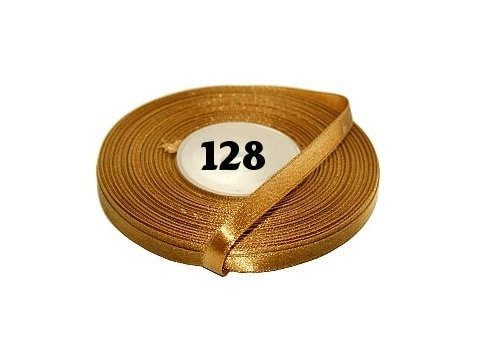6mm wstążka atłasowa 128 ZŁOTY CIEMNY cena za 1 rolkę 25m nylonowa wstążeczka satynowa największy wybór sklep Warszawa