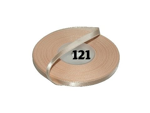 6mm wstążka atłasowa 121 JASNY ŁOSOŚ cena za 1 rolkę 25m nylonowa wstążeczka satynowa największy wybór sklep