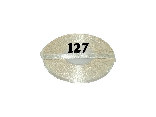 6mm wstążka atłasowa 127 ECRU /KREM cena za 1 rolkę 25m nylonowa wstążeczka satynowa największy wybór sklep