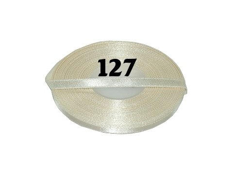 6mm wstążka atłasowa 127 ECRU /KREM cena za 1 rolkę 25m nylonowa wstążeczka satynowa największy wybór sklep