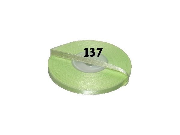 6mm wstążka atłasowa 137 JASNY ZIELONY cena za 1 rolkę 25m nylonowa wstążeczka satynowa największy wybór sklep W