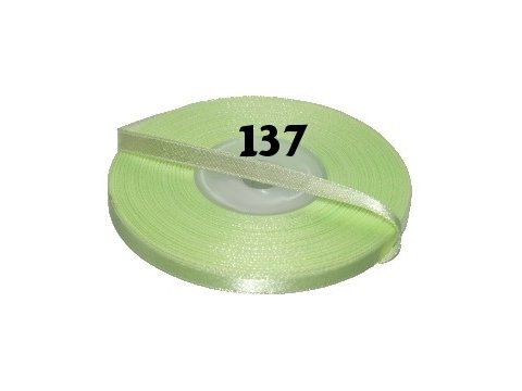 6mm wstążka atłasowa 137 JASNY ZIELONY cena za 1 rolkę 25m nylonowa wstążeczka satynowa największy wybór sklep W