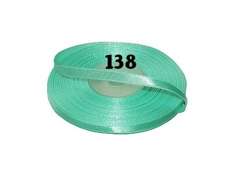 6mm wstążka atłasowa 138 JASNY ZIELONY cena za 1 rolkę 25m nylonowa wstążeczka satynowa największy wybór sklep W