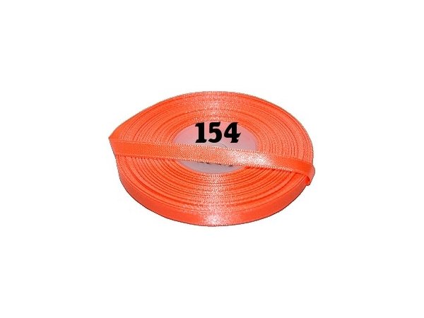 6mm wstążka atłasowa 154 POMARAŃCZOWY FLUO cena za 1 rolkę 25m nylonowa wstążeczka satynowa największy wybór skle