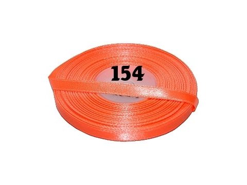 6mm wstążka atłasowa 154 POMARAŃCZOWY FLUO cena za 1 rolkę 25m nylonowa wstążeczka satynowa największy wybór skle
