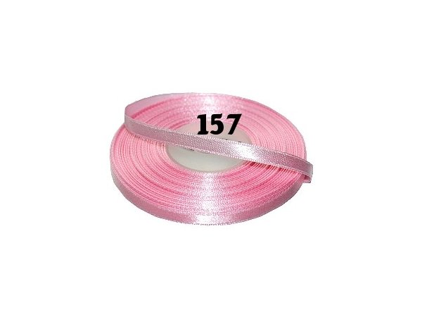 6mm wstążka atłasowa 157 RÓŻ JASNY cena za 1 rolkę 25m nylonowa wstążeczka satynowa największy wybór skle