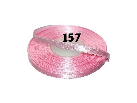 6mm wstążka atłasowa 157 RÓŻ JASNY cena za 1 rolkę 25m nylonowa wstążeczka satynowa największy wybór skle