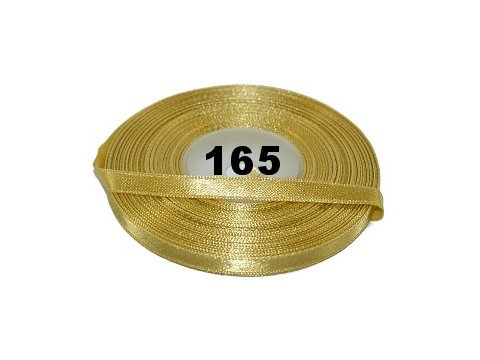 6mm wstążka atłasowa 165 ZŁOTY  cena za 1 rolkę 25m nylonowa wstążeczka satynowa największy wybór skle