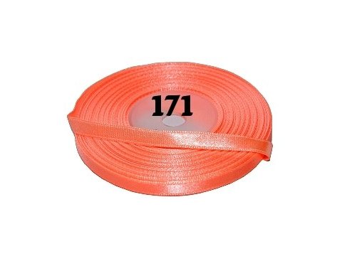 6mm wstążka atłasowa 171 ŁOSOSIOWY cena za 1 rolkę 25m nylonowa wstążeczka satynowa największy wybór skle