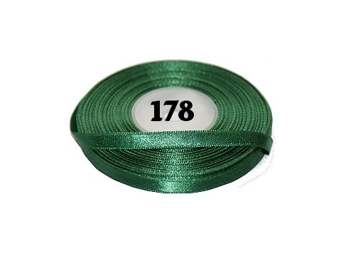 6mm wstążka atłasowa 178 ZIELONY cena za 1 rolkę 25m nylonowa wstążeczka satynowa największy wybór skle
