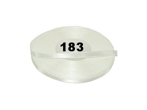 6mm wstążka atłasowa 183 ECRU/KREM cena za 1 rolkę 25m nylonowa wstążeczka satynowa największy wybór skle