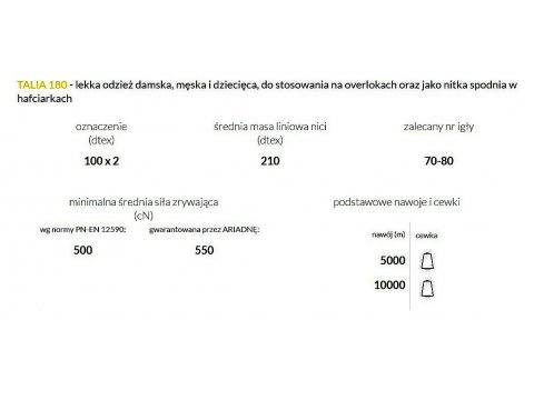 TALIA 180 nici cienkie do jedwabiu 000 ECRU/KREM Ariadna cena za 1szt przemysłowe szwalnicze