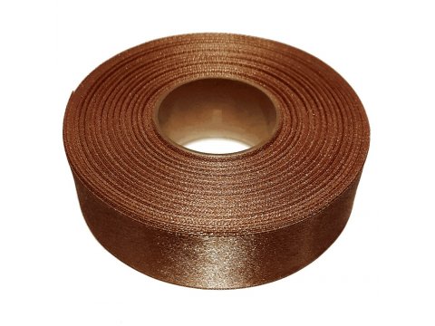 25mm wstążka atłasowa 25m Z280 brązowa