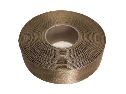 25mm wstążka atłasowa 25m Z282 brązowa/beżowa
