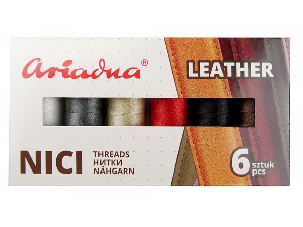 Nici LEATHER do szycia skóry PUDEŁKO ARIADNA zestaw 6x 120m TYTAN 60E/120m krawieckie do maszyny sklep warszawa