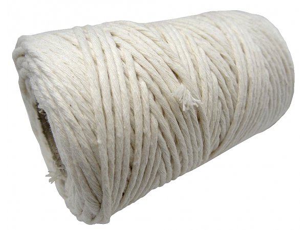 Sznurek bawełniany 1,5mm 1PLY 100m ECRU - KREM pojedyńczo skręcany sklep ze sznurkami Warszawa