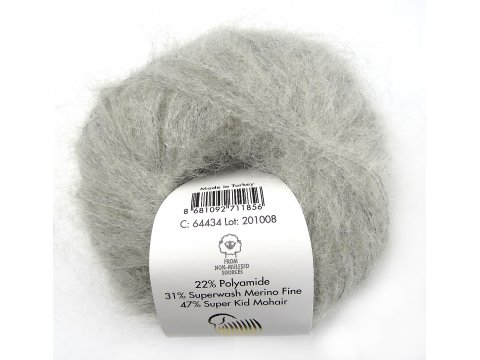 SUPER KID MOHAIR włóczka Gazzal 34 SZARY cena za 25g 237m moher na szale estońskie najtańsze włóczki Warszawa