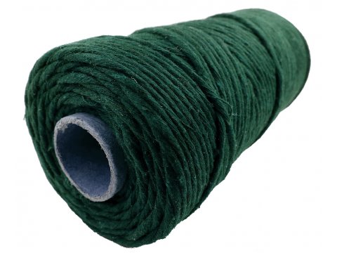 Sznurek bawełniany 3mm 29 DARK GREEN CIEMNY ZIELONY 1PLY 100m  skręcany sklep ze sznurkami Warszawa