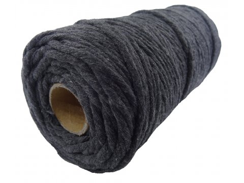 Sznurek bawełniany 3mm 34 GRAFIT CIEMNY SZARY 1PLY 100m  skręcany sklep ze sznurkami Warszaw