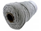 Sznurek bawełniany 3mm 7 MEDIUM GREY ŚREDNI SZARY 1PLY 100m  skręcany sklep ze sznurkami Warszaw