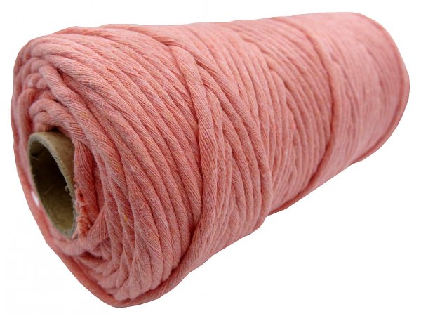 Sznurek bawełniany 3mm 13 PEACH BRZOSKWINIOWY 1PLY 100m  skręcany sklep ze sznurkami Warszaw