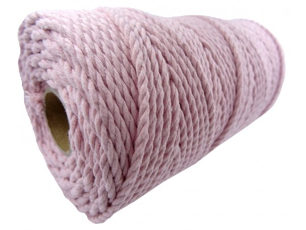 Sznurek bawełniany 3mm 3PLY 100m 39 BABY PINK potrójnie skręcany sklep ze sznurkami Warszawa