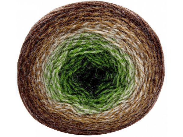 FLOWERS ALPACA 425 BRĄZ/MIODOWY/BEŻ/ZIELONY/ZIELEŃ CHOINKA 20% Alpaki 80% akrylu YarnArt 250g 940m grubsza włóczka