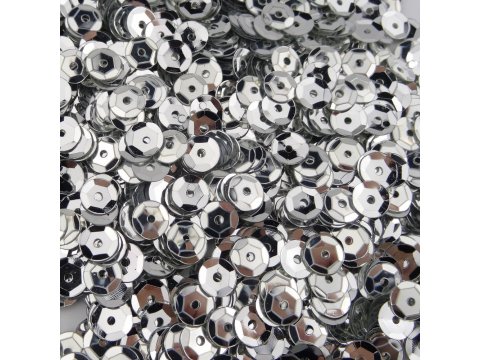 Cekiny kółka 6mm metalik  1 SREBRNE cena za 100g około 7000szt metaliczne sklep z cekinami