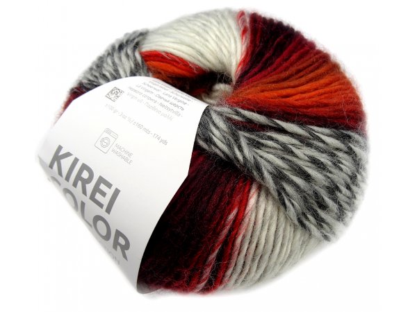 KIREI COLOR 306 BRĄZ/RUDY/SZARY włóczka 100% wełna 100g 160m włóczka cienka ombre cieniowana melanż kolory ziem