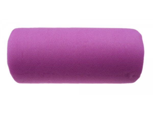 Tiul miękki ROLKA ORCHID RADIANT fiolet wrzos w rolce 25y  22,86m amerykański z USA do tutu na pompony kokardy dekorac