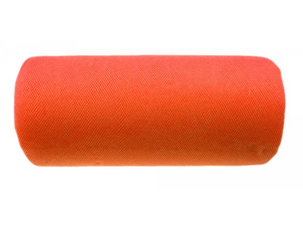 Tiul miękki ROLKA SHRIMP pomarańczowy w rolce 25y  22,86m amerykański z USA do tutu na pompony kokardy dekora