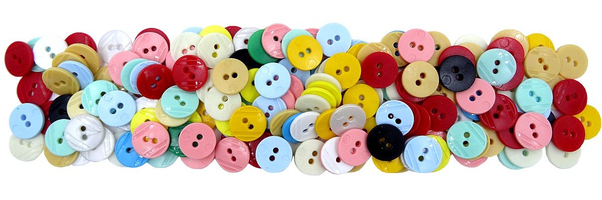 Tanie Guziki Plastikowe 11mm 15mm 20mm Dwudziurkowe | GOLD-POL ✔️