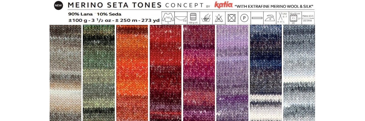Włóczka Merino Seta Tones Concept by Katia 100g | GOLD-POL Warszawa